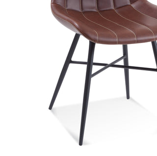 Dylan Side Chair Set of 2 Brown Seat/Black Frame