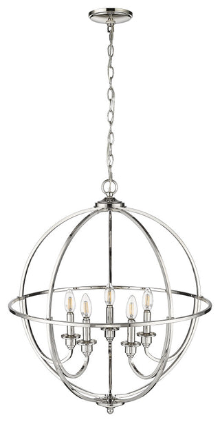 5 Light 24 in. Polished Nickel Chandelier