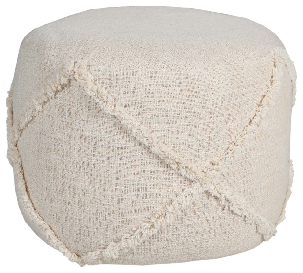 Solid Textured Decorative Diamond Pouf Ottoman