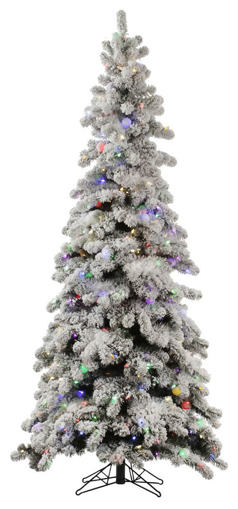 Vickerman Medium Flocked Kodiak Spruce Tree, 5', Multicolor Led Lights