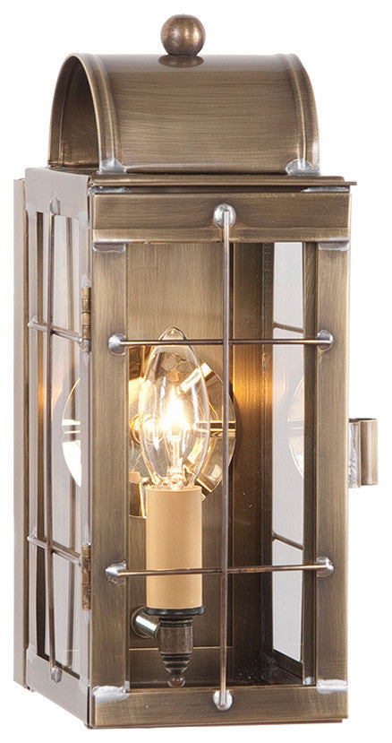 Cape Cod Wall Lantern, Antiqued Solid Brass
