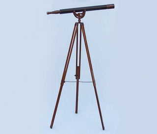 Floor Standing Antique Copper With Leather Anchormaster Telescope 65''
