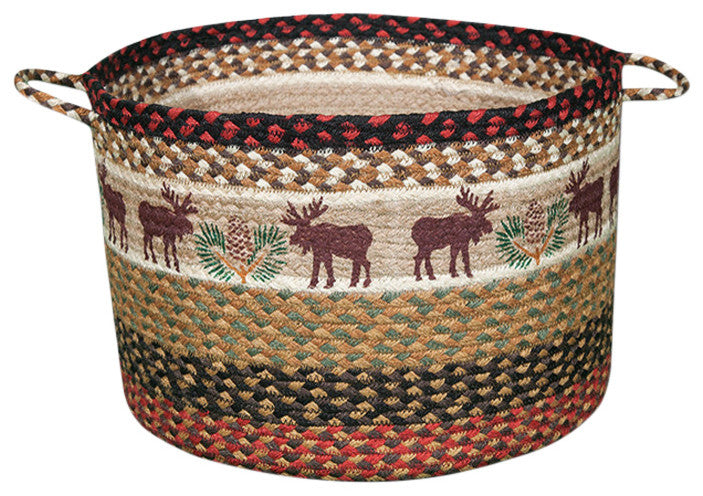 Moose/Pinecone Printed Utility Basket 17"x11"