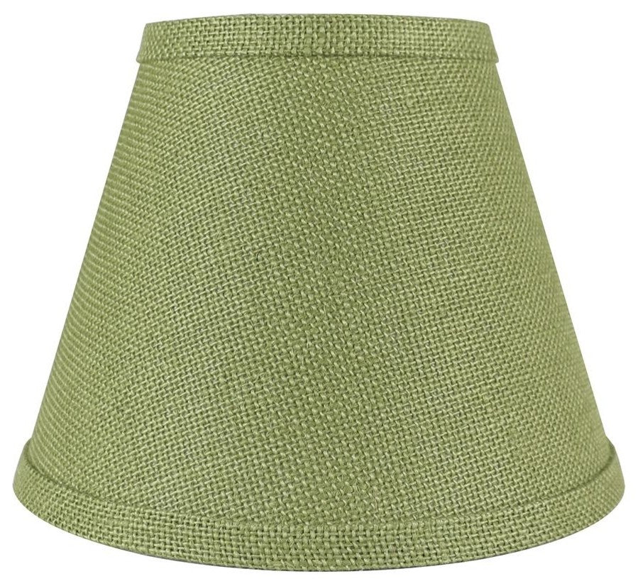 Hardback Faux Silk Coolie Lamp Shade, 5x9x7", Cream, Khaki Green Burlap, Single