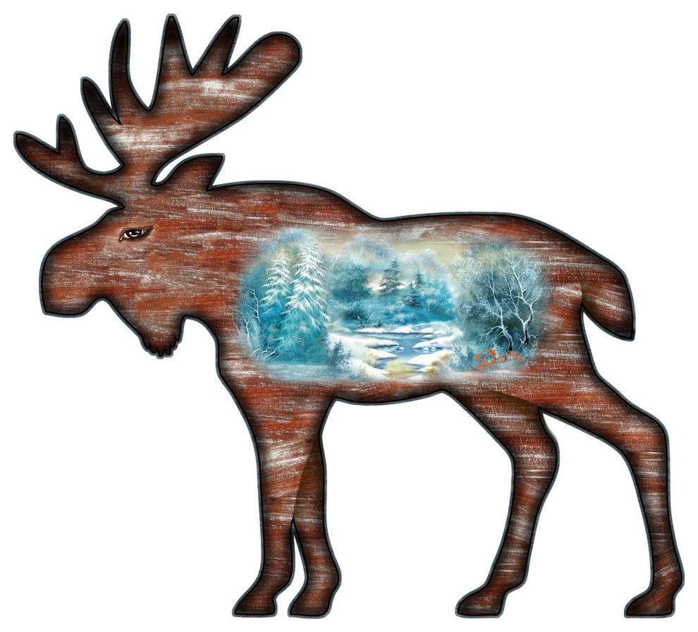 Woodsy Moose Scenic Decor