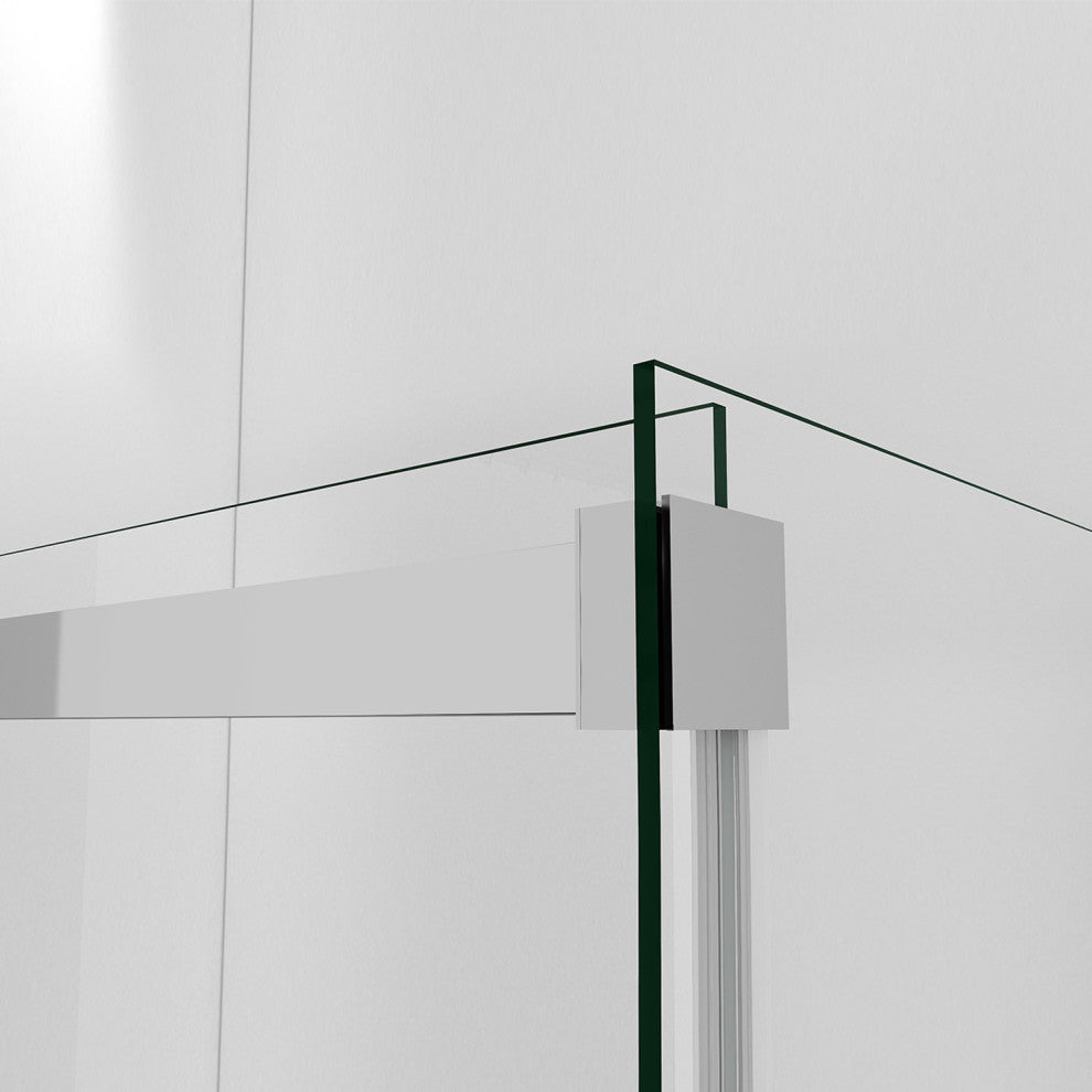 Spezia 60" W x 76" H Sliding Frameless Shower Enclosure, Polished Chrome, 60" W X 76" H