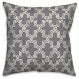 Gray and White Morrocan Tile 16x16 Throw Pillow Cover