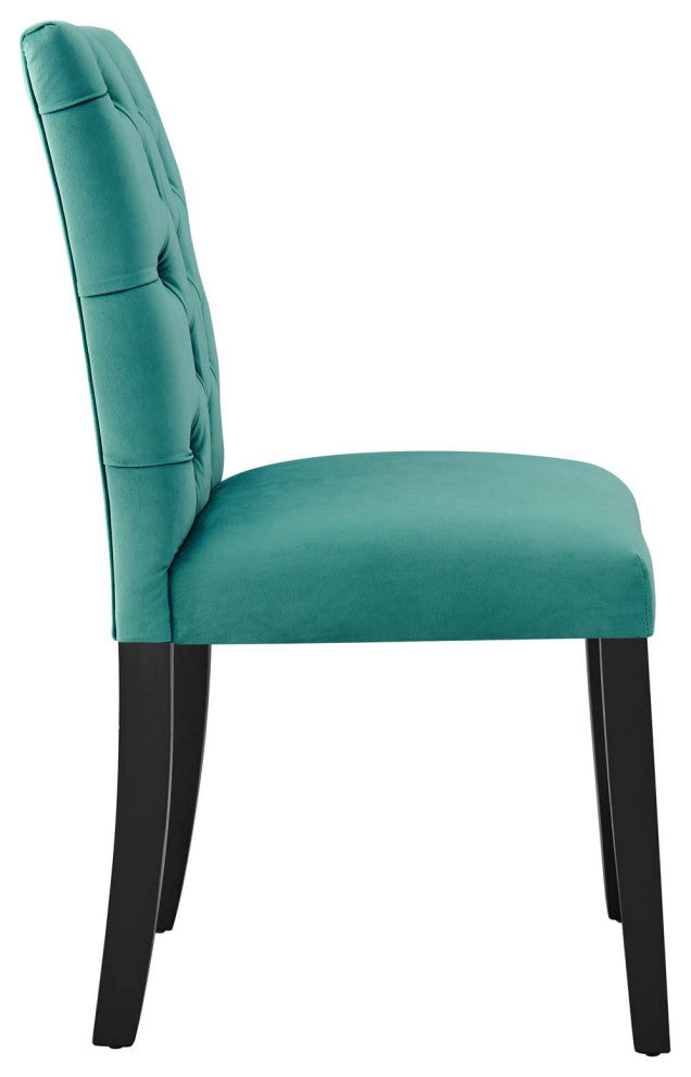 Duchess Performance Velvet Dining Chairs, Set of 2, Teal