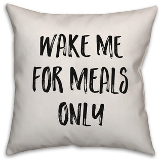 Wake Me For Meals Only, Throw Pillow, 18"x18"
