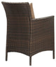 Brown Mocha Conduit Outdoor Patio Wicker Rattan Dining Armchair