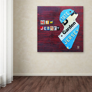 "New Jersey License Plate Map" Canvas Art by Design Turnpike