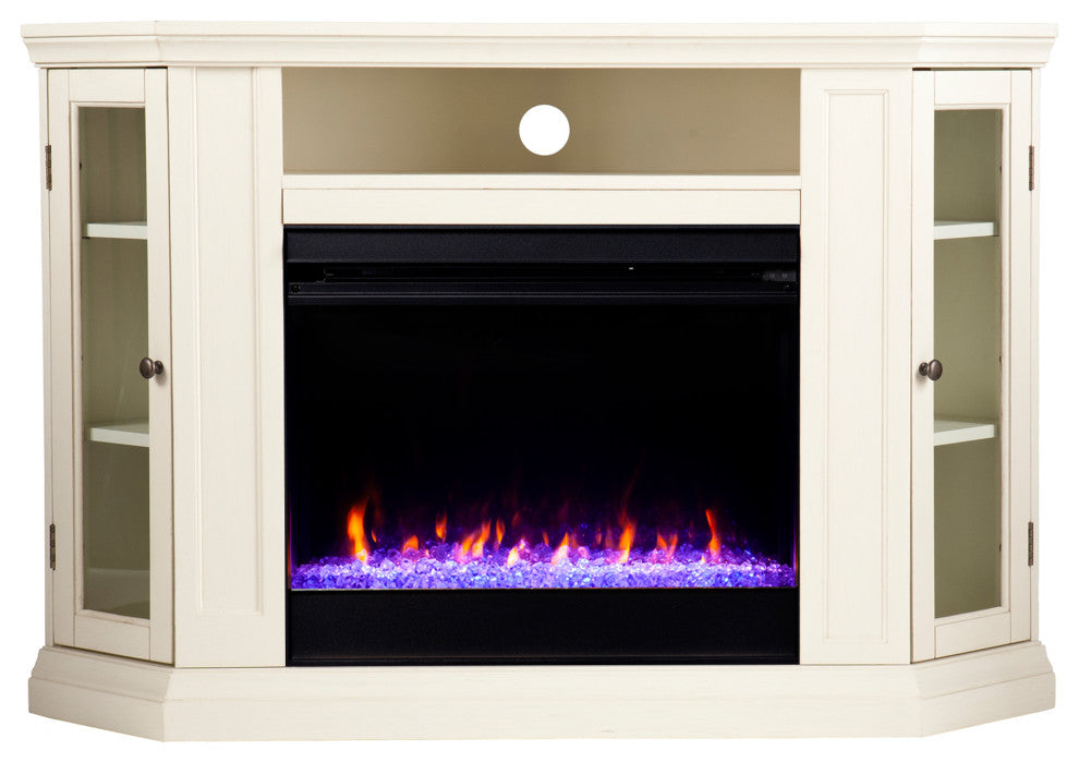 Charleston Color Changing Convertible Fireplace, Ivory