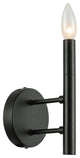 1 Light Incandescent Wall Sconce, Matte Black