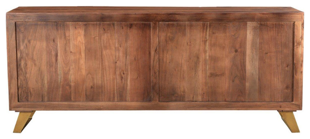 Timbergirl Seesham Live Edge Sideboard with Gold Legs