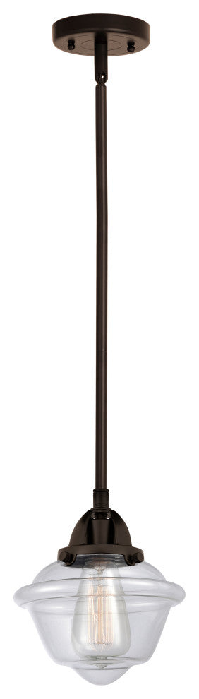 Small Oxford Mini Pendant, Oil Rubbed Bronze, Clear, Clear