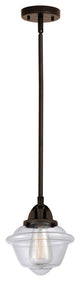 Small Oxford Mini Pendant, Oil Rubbed Bronze, Clear, Clear