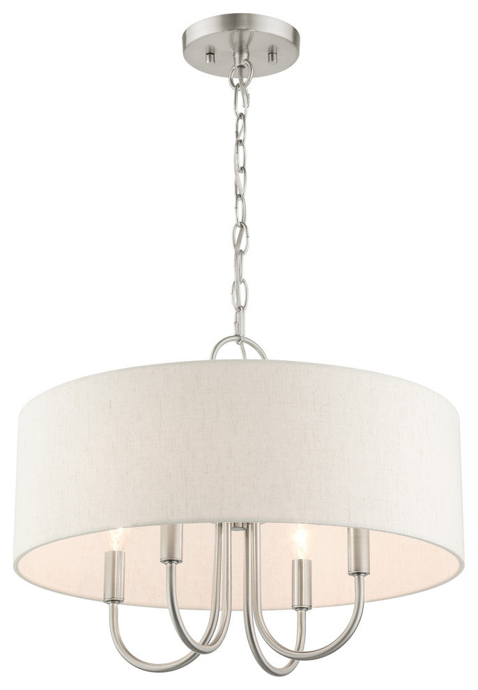 Brushed Nickel Transitional, Pendant Chandelier