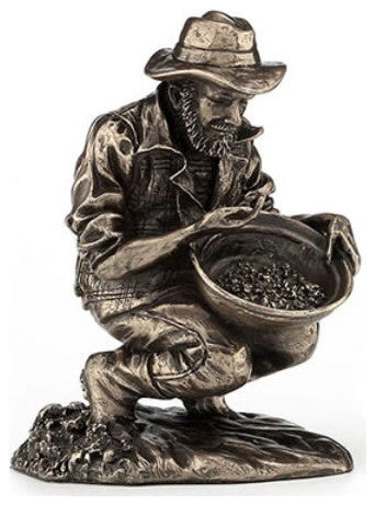 Prospector - Panning for Gold Statue Figurine Art Sculpture by Veronese Design