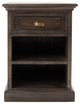 Black Wash Nightstand With Shelves