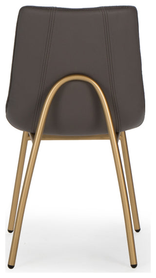 May Side Chair, Petal Paloma Leather, Silver Powder Coat