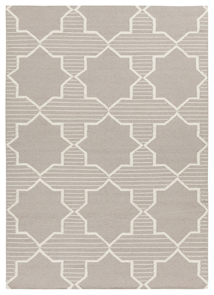 Lima Contemporary Area Rug, Taupe and White, 5''x7''
