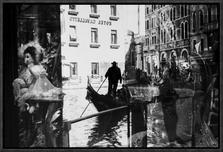 "Venice Reflections" Framed Canvas Giclee by Sasa Krusnik, 19x13"