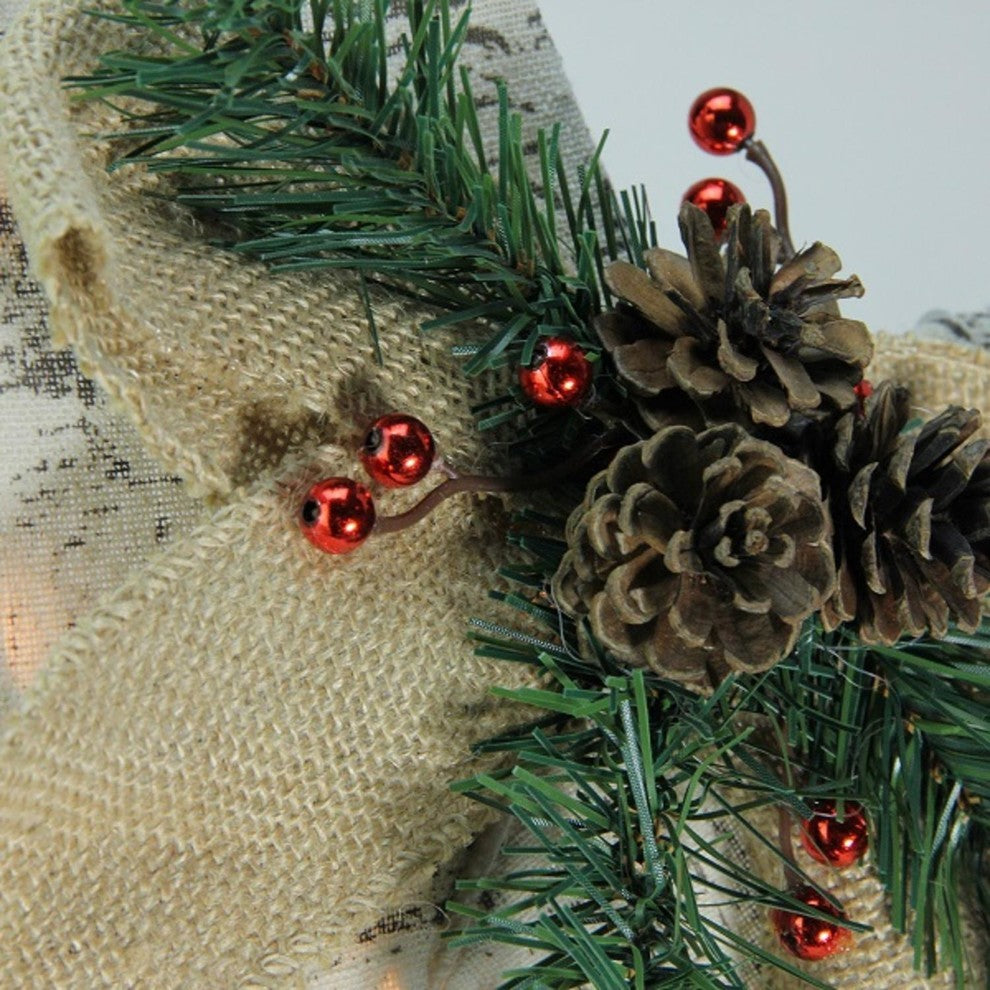36" Lighted 2.5-D Country Rustic Birch Star Christmas Decoration, Clear Lights