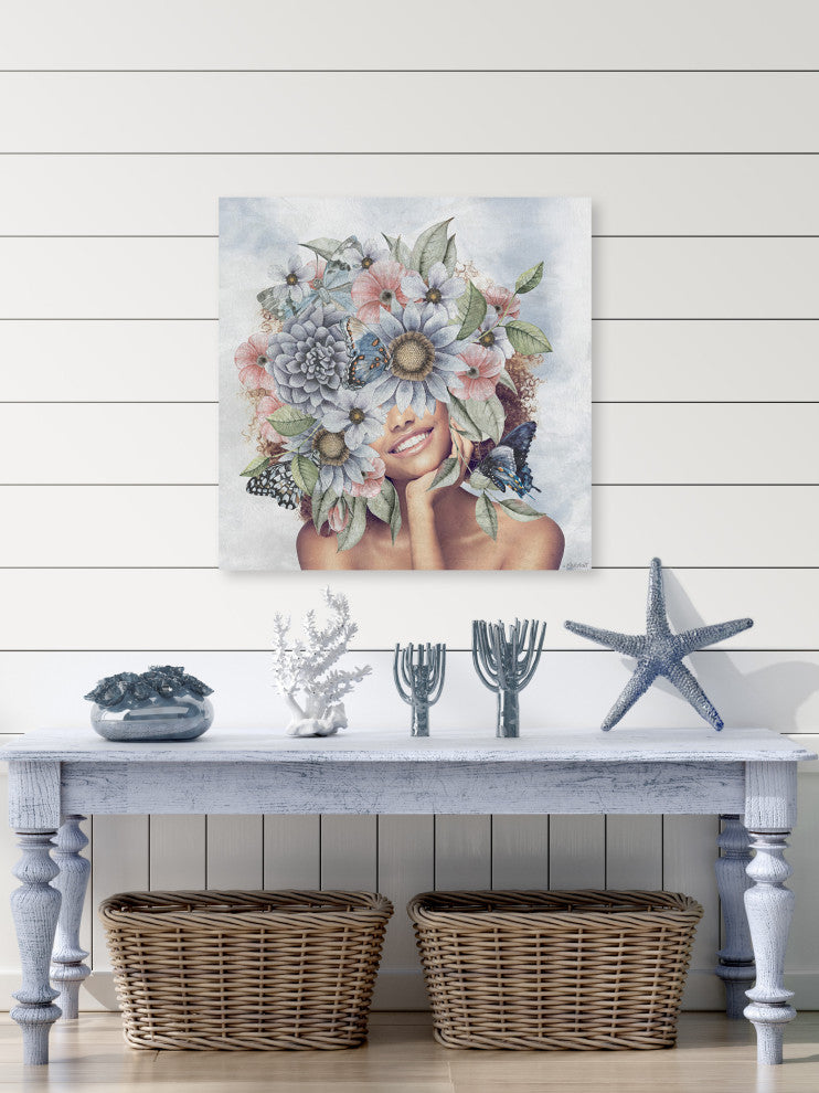 "Just Smile" Painting Print on Wrapped Canvas, 24x24