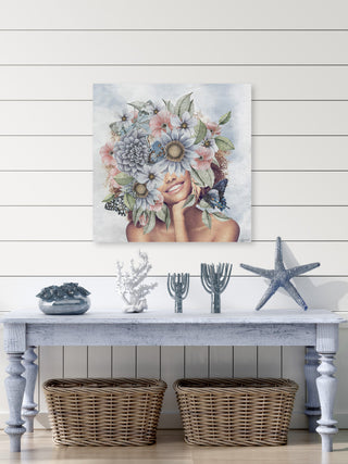 "Just Smile" Painting Print on Wrapped Canvas, 24x24