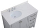 Iris 42" Single Bathroom Vanity, Gray With Backsplash