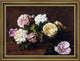 Henri FantinLatour Flowers: Roses Framed Premium Canvas Print, 16"x24"