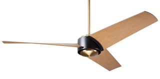 Ambit 56" Fan, Satin Brass and Matte Black/Maple Blades, Remote