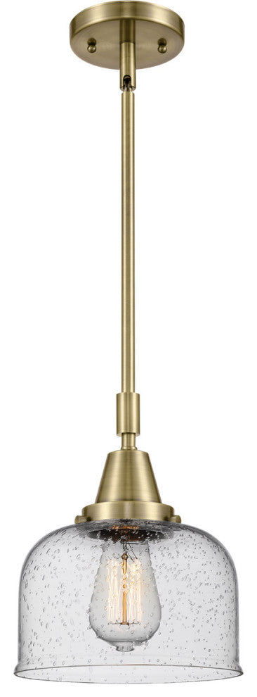 Innovations Lighting 447-1S-AB-G74 Large Bell 1 Light 8" Mini Pendant