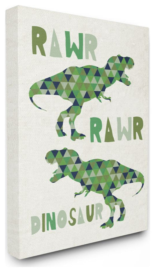 The Kids Room by Stupell Rawr Blue Green Dinosaur Kids Word Design, 16 x 20