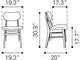 Zuo Modern Midtown Dining Chair Dove Gray, Set of 2
