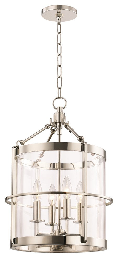 Ren 4-Light Small Pendant With Clear Glass Shade, Polished Nickel