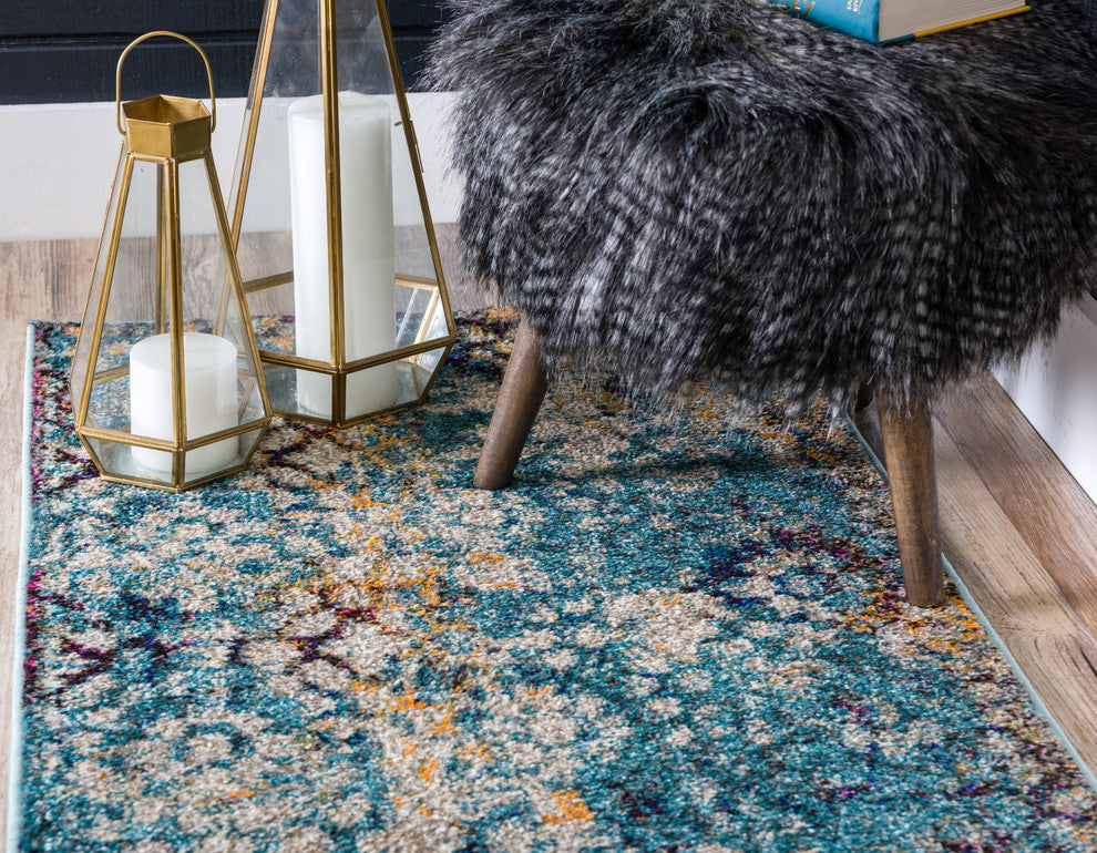 Unique Loom Blue Pollock Vita 2' 0 x 6' 7 Runner Rug