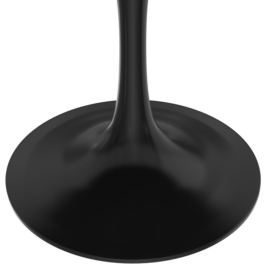 Verve Collection 48 Round Dining Table, Black Base with Black MDF Top