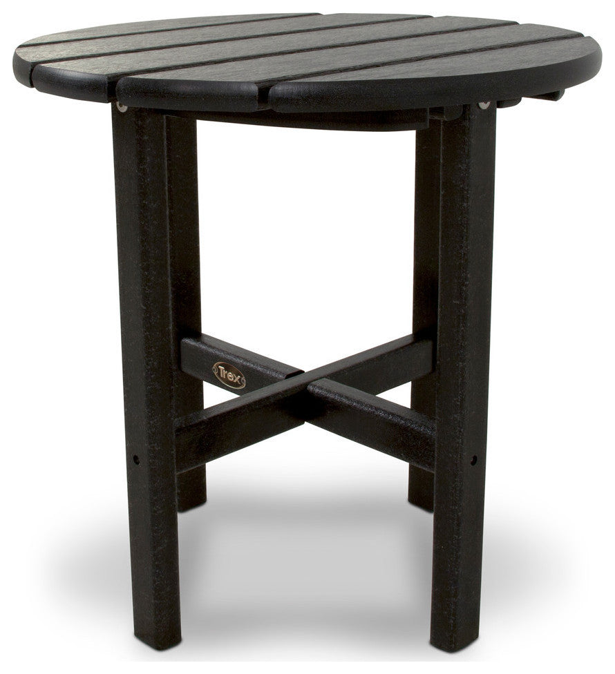 Cape Cod Round 18" Side Table, Charcoal Black