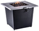 32" Square Fire Pit With Grey Brushing Table Top and Steel Wicker Base