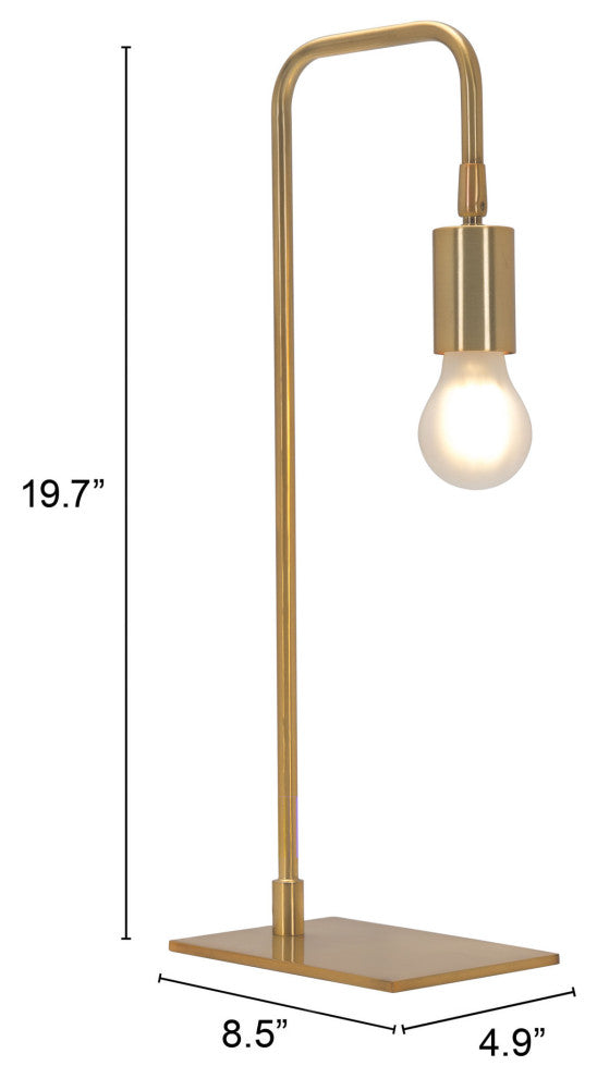 Table Lamp, Steel Metal, Brass, Gold, Kitchen Lounge Bistro Lobby Hospitality