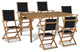 Del Ray 7-Piece Rectangular Teak Outdoor Dining Set in Black