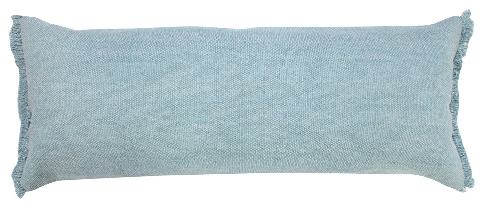 Ox Bay Blue Solid Organic Cotton Pillow Cover, 14"x36"