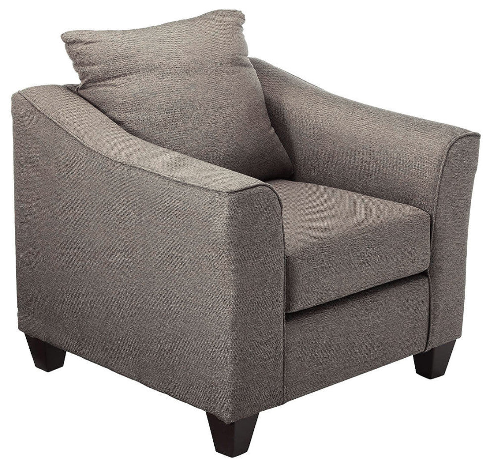Casual Flared Accent Arm Chair, Gray/ Brown