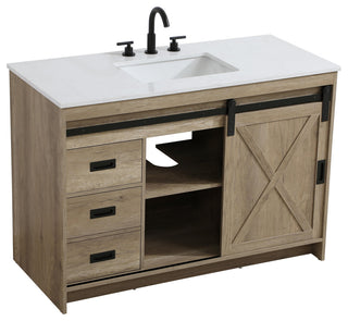 Home Living 48" Single Bathroom Vanity, Natural Oak
