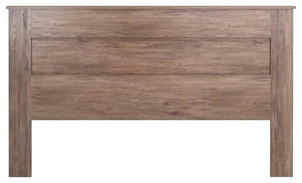 Pemberly Row Traditional Wood King Flat Panel Headboard in Gray