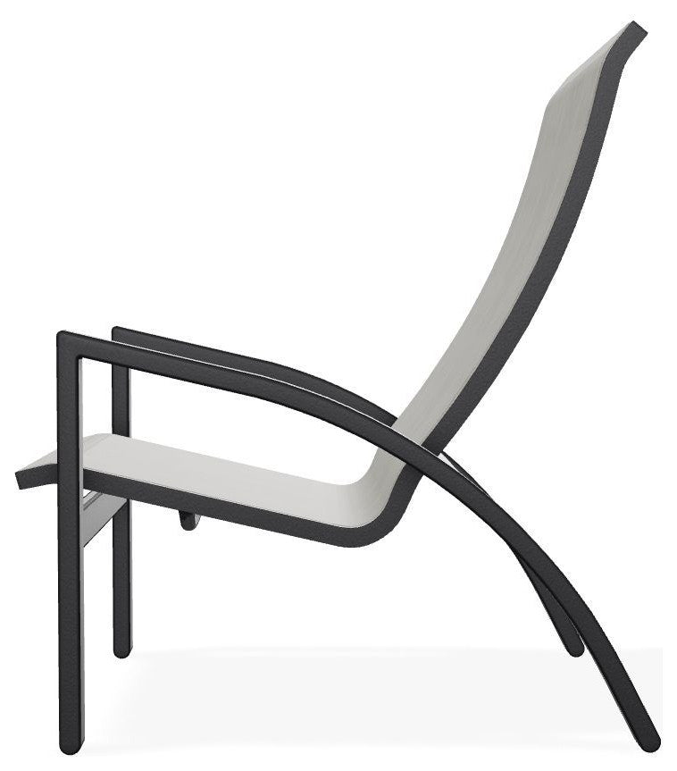 Kendall Sling Stackable Outdoor Lounge Chair, Smoke/Black