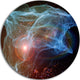 Light Blue Lights Of Network, Abstract Digital Art Round Wall Art, 23"