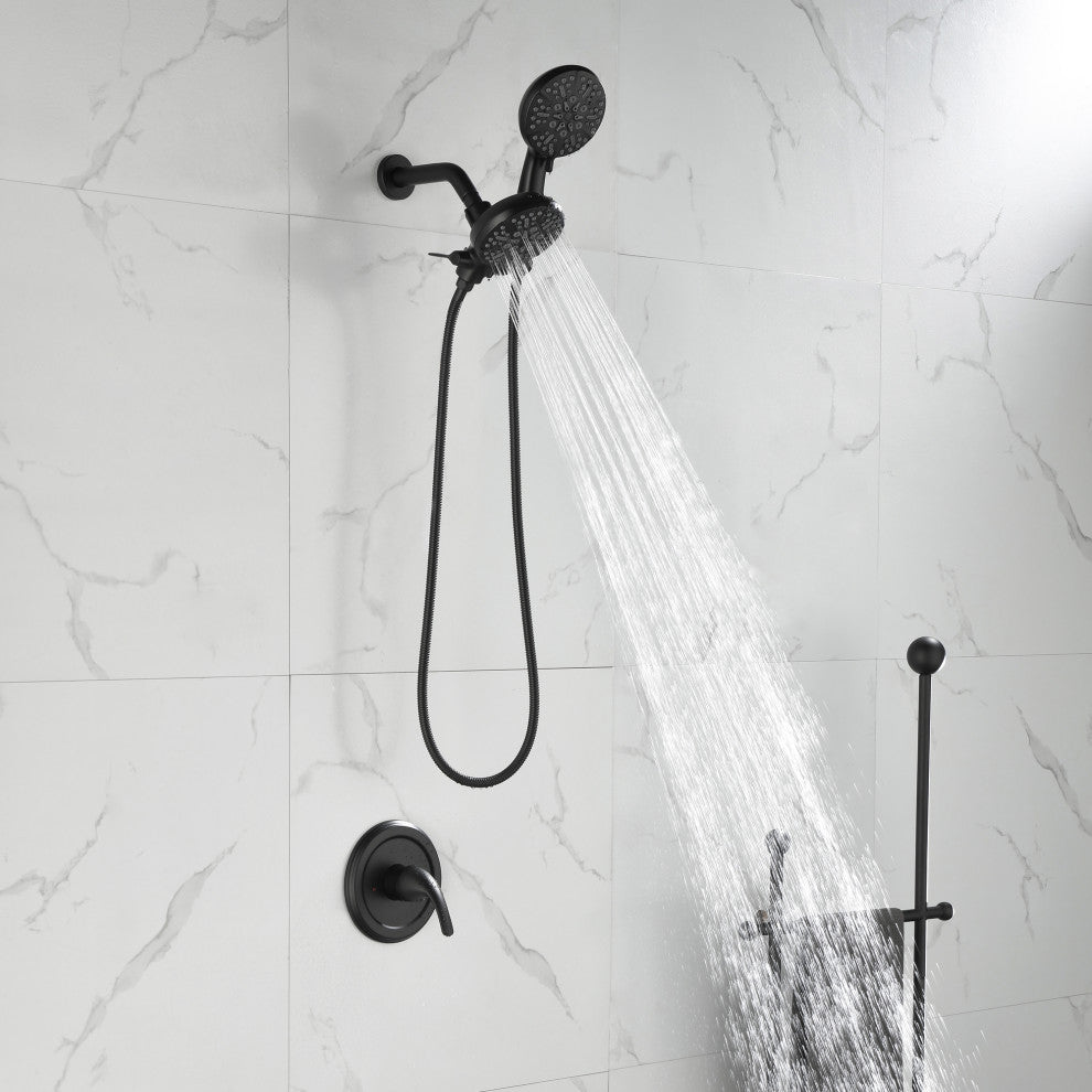 Multi Function Dual Shower Heads and Tub Faucet, Without Tub Spout