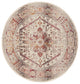 Nourison Vintage Kashan 4' x Round Ivory Red Vintage Indoor Area Rug